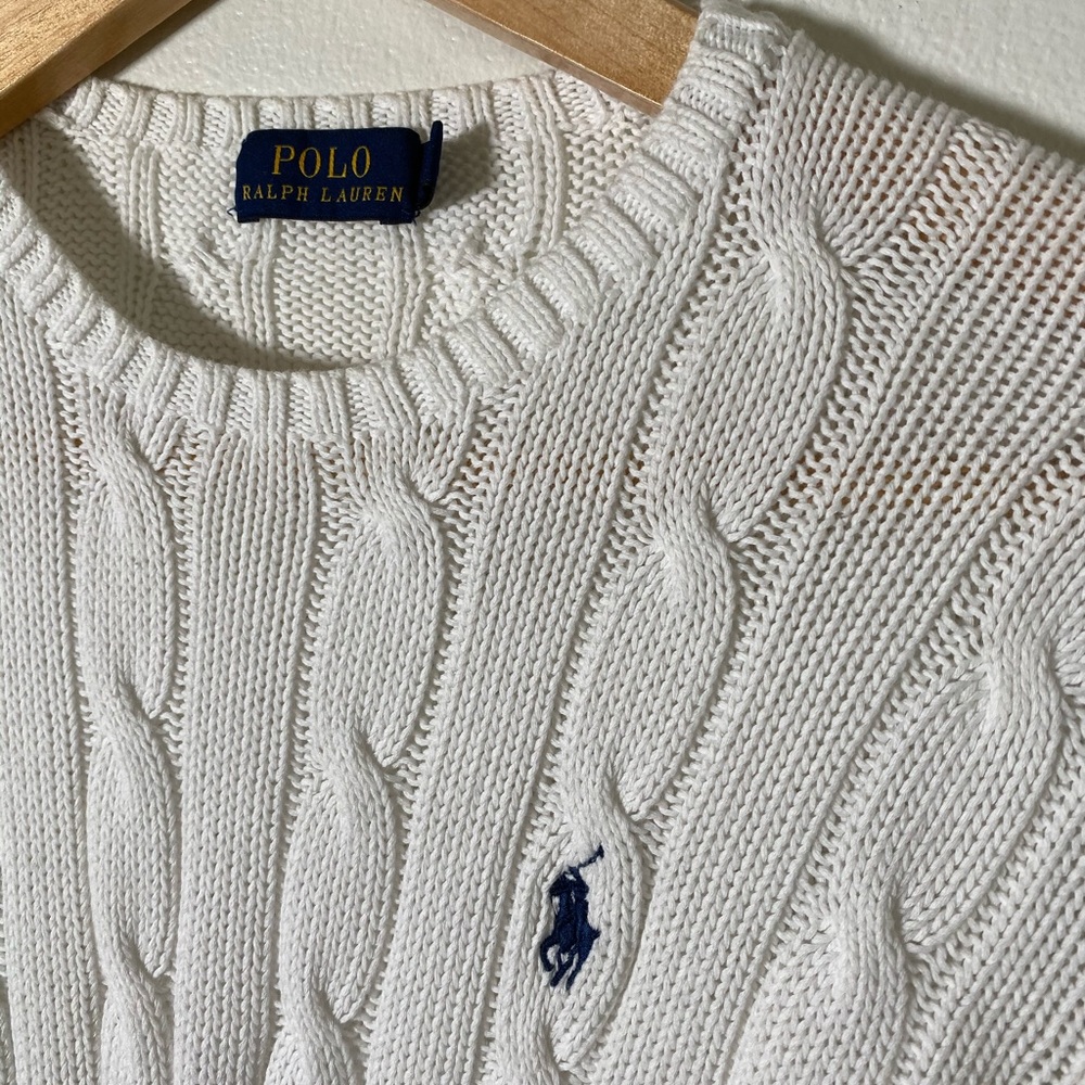 POLO cable knit sweater cotton